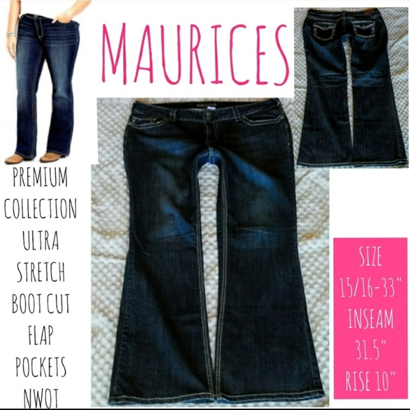 Maurices Denim - Maurices Jeans Size 16 Boot Cut Flap Pocket Nwot
